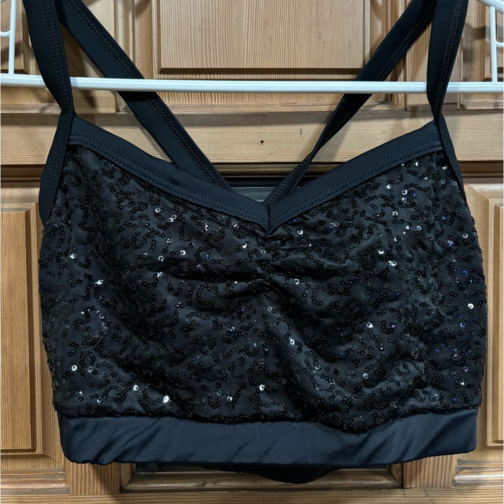 balera Black Sequin Dance Bra